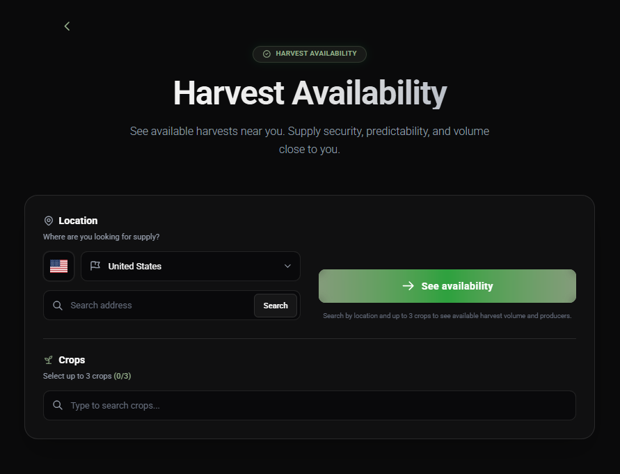 Binesty Harvest Availability